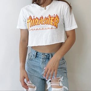 Cropped thrasher t shirt Clearance